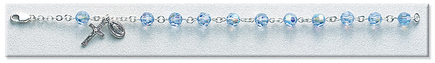 Sterling Silver Crystal Bracelet Light Blue
