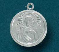 Scapular Vintage Sterling Silver Round Medal