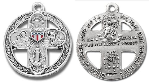 Four Way Military Catholic Vintage Medal