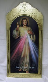 21 x 45 Inch Divine Mercy Florentine Plaque