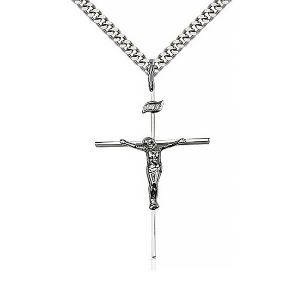 Basic Sterling Crucifix on chain - 1.5 inch
