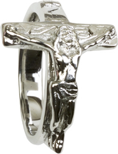 Large Sterling Silver Crucifix Ring, size 7 - 12