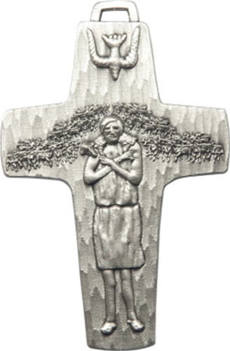 Pope Francis Good Shepherd Keychain - Pewter or Gold Oxide