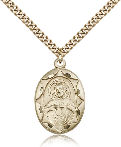 Oval Scapular Medal - Sacred Heart
