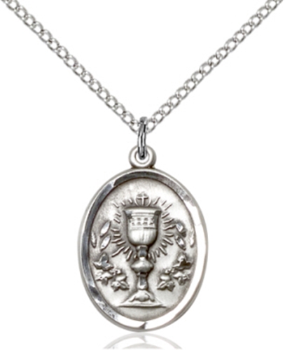 Sterling Silver Oval Chalice Communion Pendant