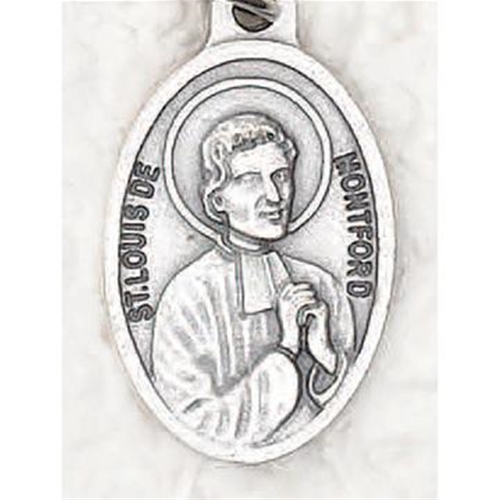 St. Louis de Montfort Oxidized Oval Medal