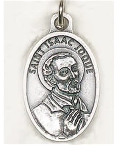 St. Isaac Jogues Oxidized Oval Medal