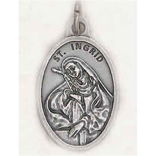 St. Ingrid Oxidized Oval Medal