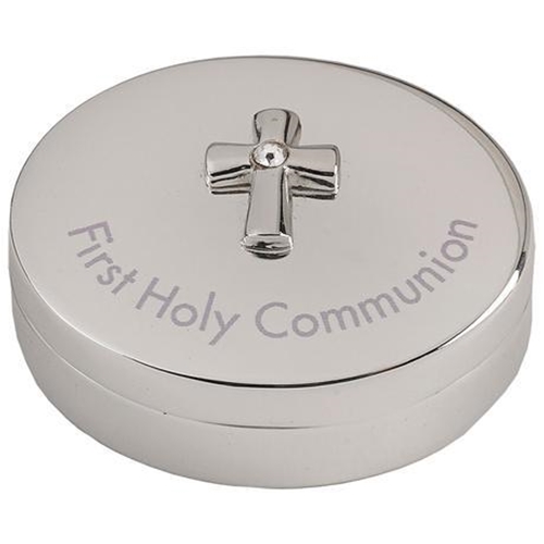 Silver Tone First Communion Heirloom Rosary Box