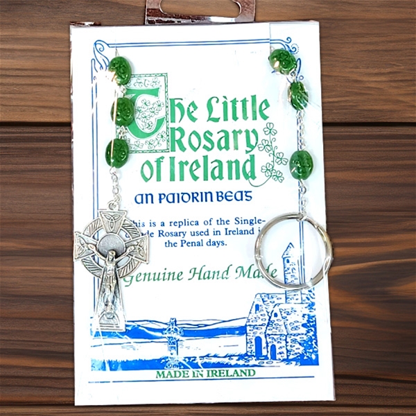 Irish Penal Rosary with Shamrock Green Beads