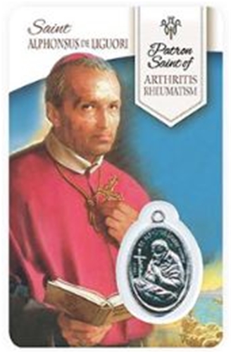 St. Alphonsus - Arthritis Healing Wallet card with Medal