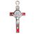 Saint Benedict Crucifix - Red Enamel on Silver Cross - 3-Inch