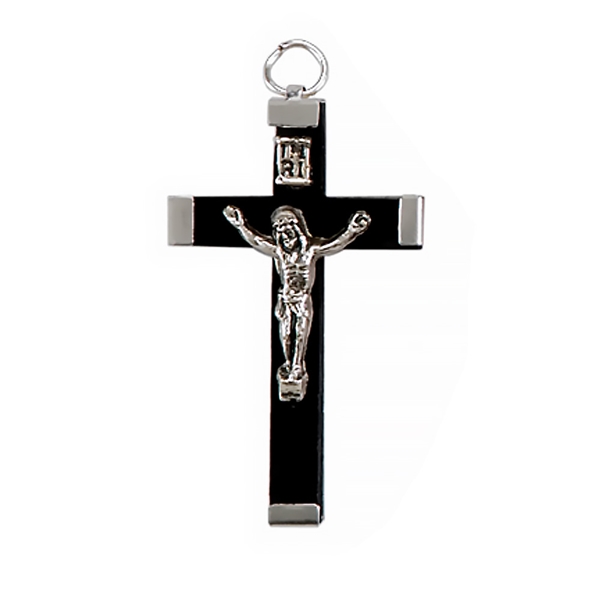 Italian Black Wood Crucifix - 1.75-Inch