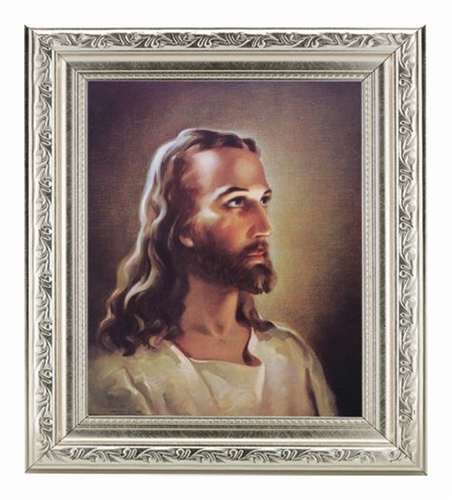 Silver Framed Head of Christ Print