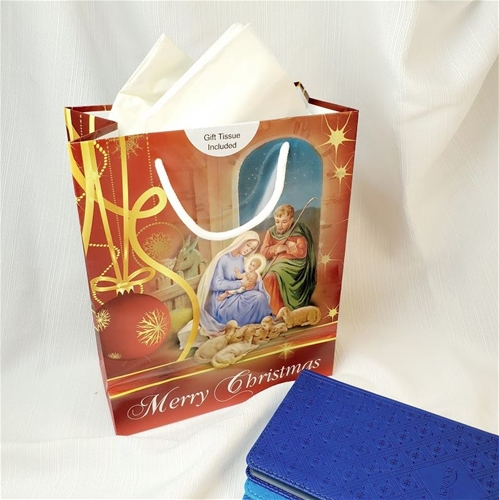 Red Holy Family Christmas Gift Bag - Large