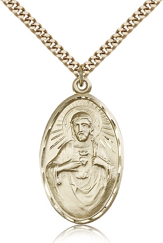 Oval Scapular Medal - Sacred Heart