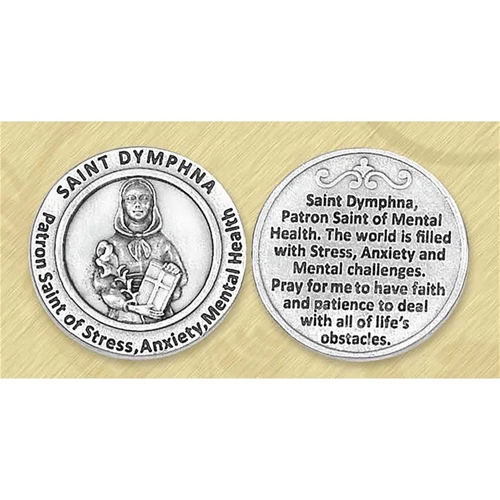 Saint Dymphna - Patron Saint of Mental Health Prayer Coin
