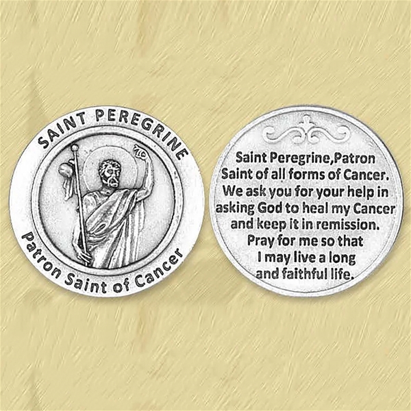 Saint Peregrine - Patron Saint of Cancer Prayer Coin