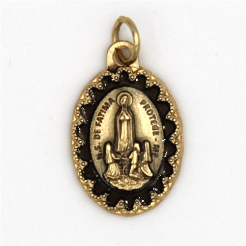 Our Lady of Fatima - Antique Gold Tone Deluxe Medal