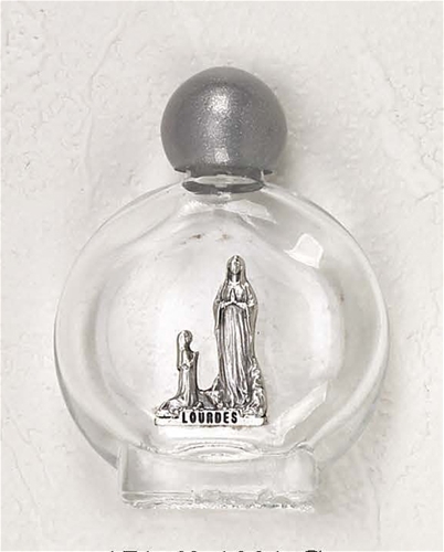 Our Lady of Lourdes Glass Holy Water Bottle (Without Water)