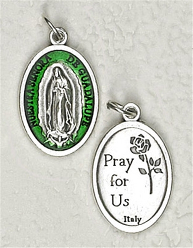 Green Enamel Lady of Guadalupe Medal