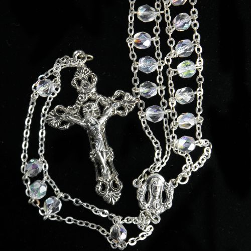 Glass Bead Crystal Ladder Rosary