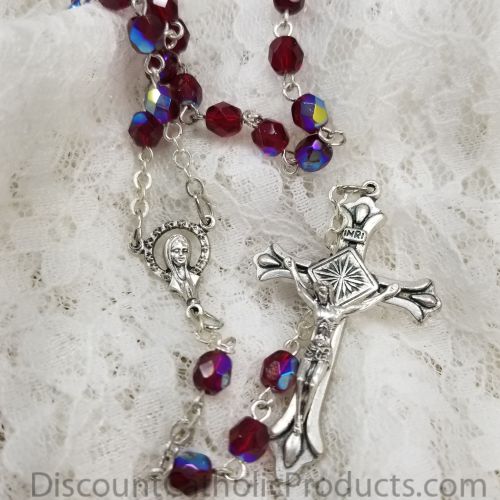 Garnet Dainty Children&#39;s Rosary - 5mm beads