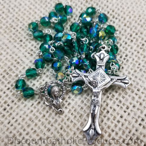 Emerald Dainty Rosary 5 mm beads