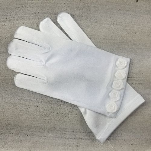 Rosebud First Communion Gloves