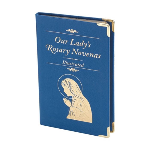 Our Lady&#39;s Rosary Novenas - Illustrated - Blue Italian Leatherette Binding