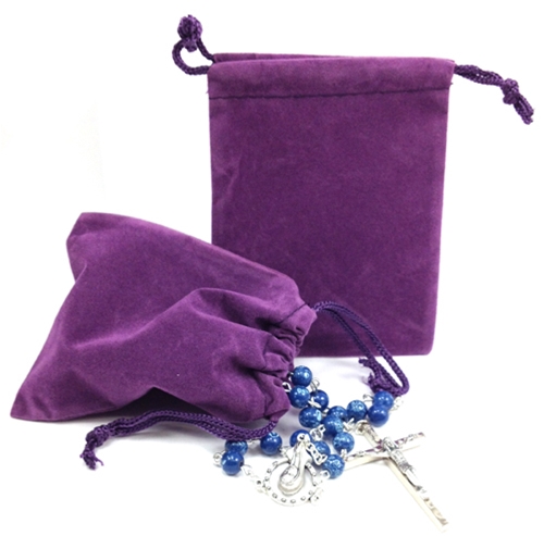 Velour Case for Rosary &amp; Pyx - Purple