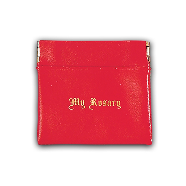 Rosary Case with Squeeze Top - Red
