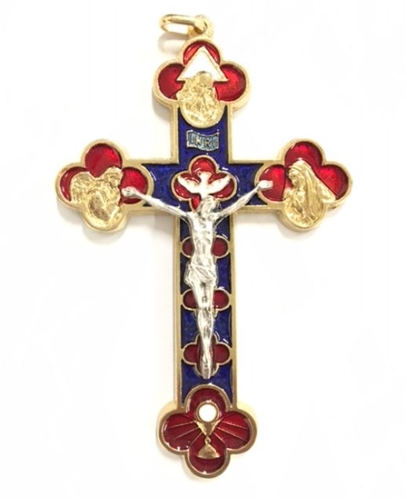 3.5 inch Metal Trinity Crucifix-Colored