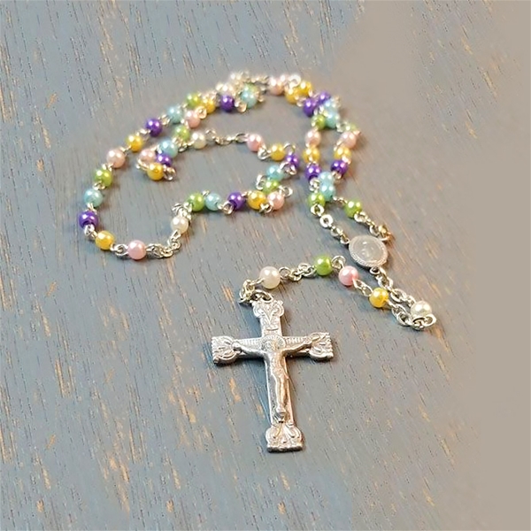 17.5-Inch Multicolored Pearl Rosary
