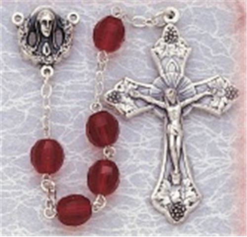 Women&#39;s Garnet Glass Bead Rosary