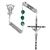 Mysteries Rosary with Square Metal Bars - Emerald