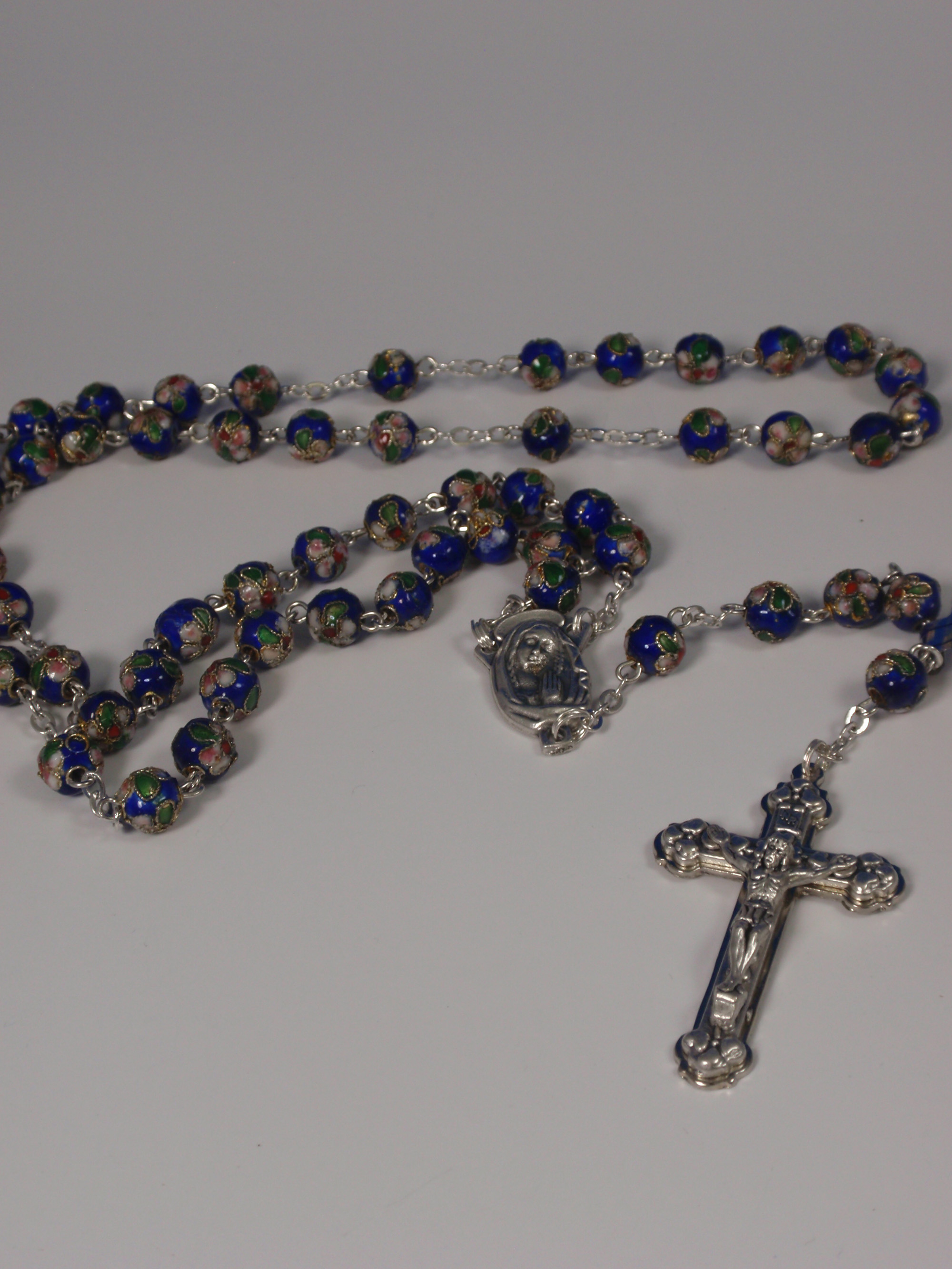 Cloisonne Dark Blue Bead Rosary