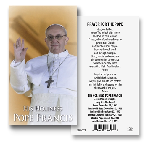 Pope Francis Paper Holy Card