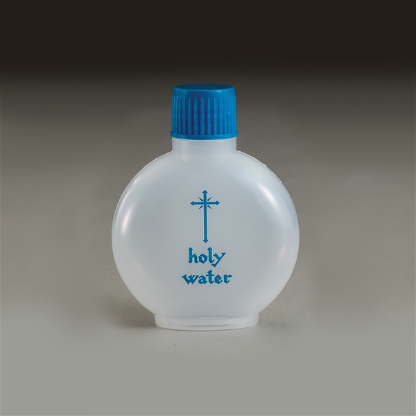 Round Plastic Holy Water Bottle - 1-Ounce - Without Water