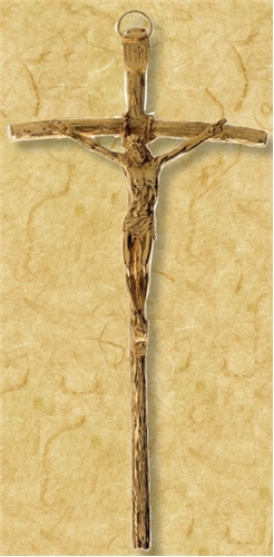 9-Inch Golden Papal Crucifix