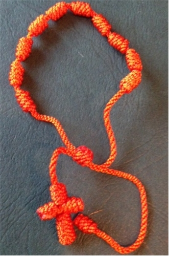 Orange Knotted Cord Rosary Bracelet
