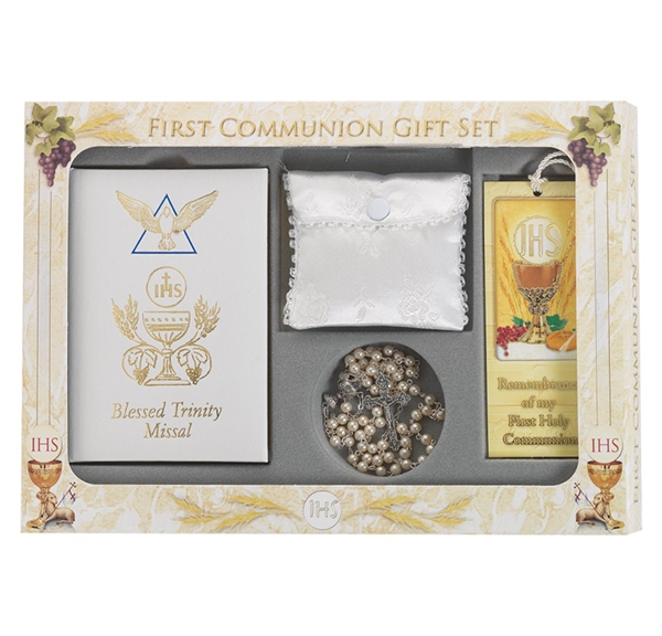Blessed Trinity First Communion Gift Set - White