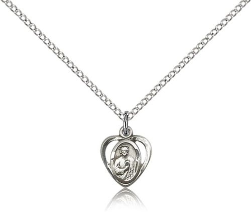 St Jude Sterling Silver Heart Medal