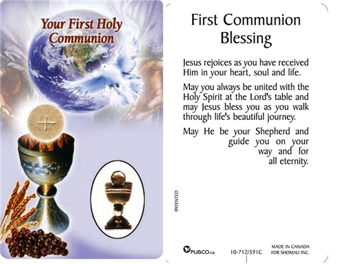 Communion Blessing Prayer Card with Medal