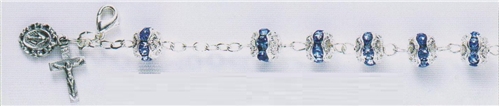 6mm Sapphire Crystal Rosary Bracelet