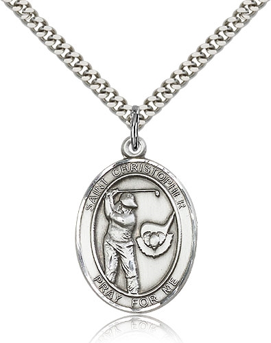 Sterling Silver Closeup Golf Sports Medal