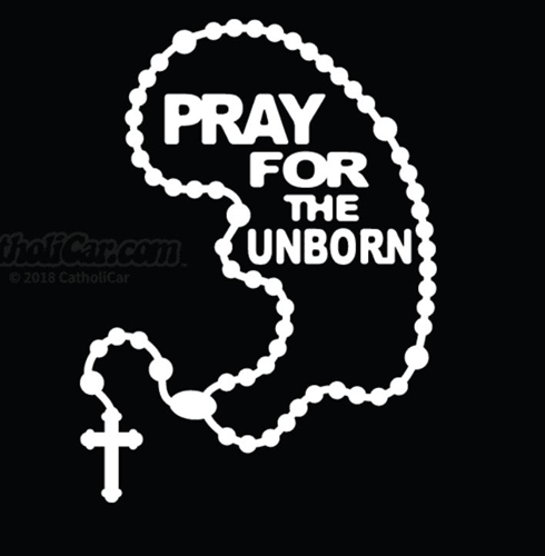 Pray for the Unborn Car Decal