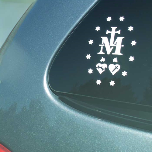 Miraculous Medal Car Decal - Reverse Side