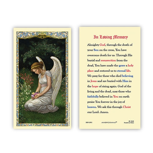 In Loving Memory Laminated Prayer Card