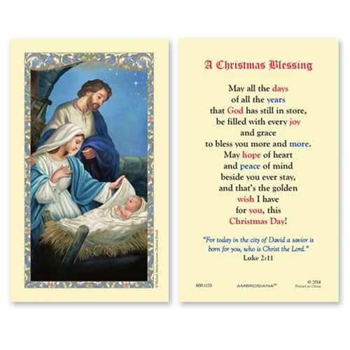 A Christmas Blessing Prayer Card
